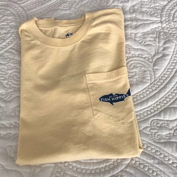 The Fish Hippie Graphic Tee Yellow Size Small - Picture 4 of 5